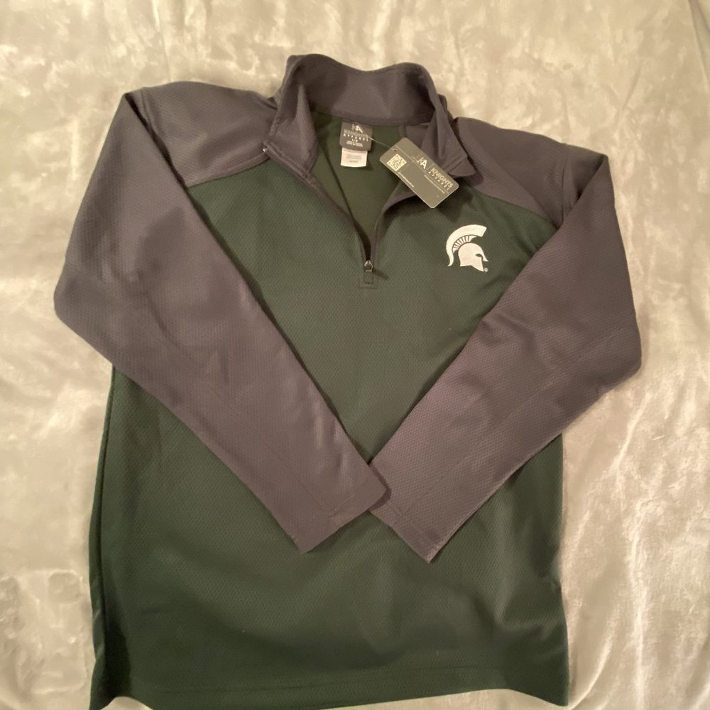 Michigan State Spartans Mens 1/4 zip lightweight athletic sweater (*NWT)